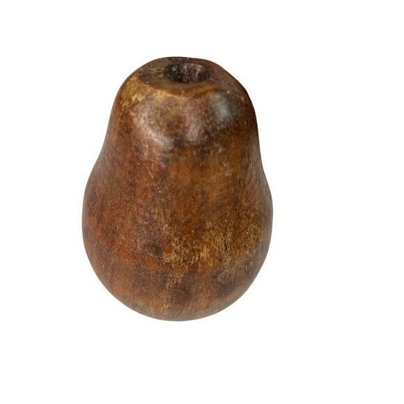 Handcrafted Wooden Faux Fruit & Veggie Décor In Woven Basket Apple Grapes Pear - Picture 7 of 11